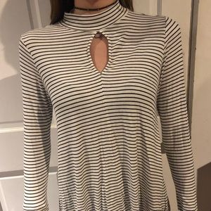black and white striped top
